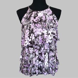 WHBM Floral Ruffle Top